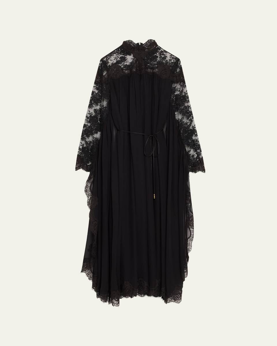 Lace Bat-Wing Maxi Dress